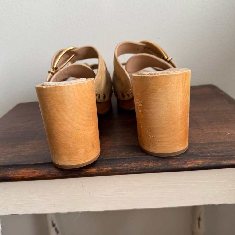 Veronica Beard Halifax Suede Mule Gold 10 - Picture 6 of 8